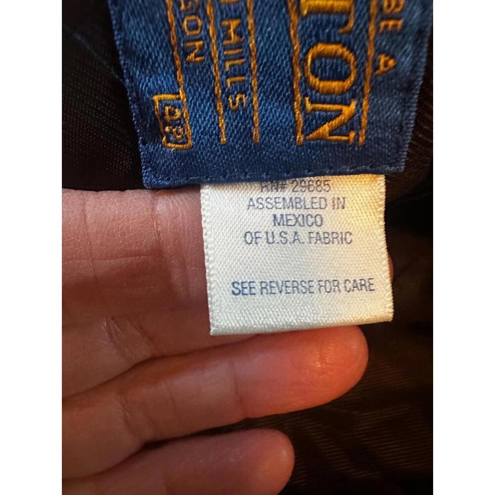 Pendleton Vintage Herringbone Tweed Blazer Leathe… - image 4